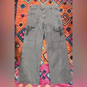 Women’s American Eagle Outfitters Olive Green Super High Rise Wide Legs Pants